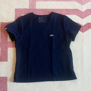 Figs Navy Blue V-Neck Catarina One- pocket Scrub Top